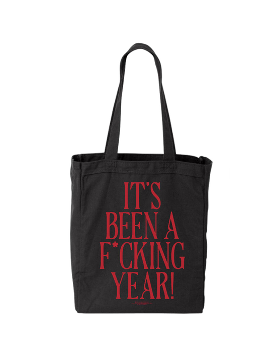 It's been a f*cking year black and red canvas tote bag Joshua Bassett